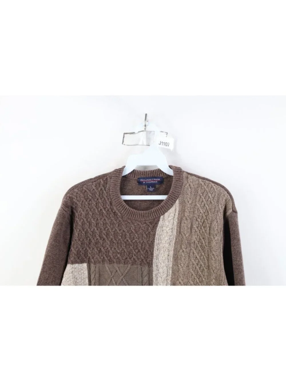 Vintage 90s Streetwear Womens Large Faded Donegal Fisherman Cable Knit Sweater